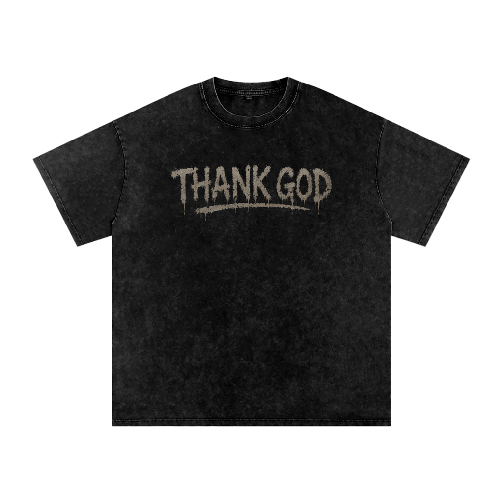 Snow Washed blessed beginnings Cotton T-Shirt