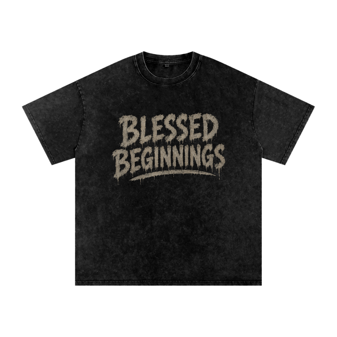 Snow Washed Blessed beginnings Oversized Cotton T-Shirt