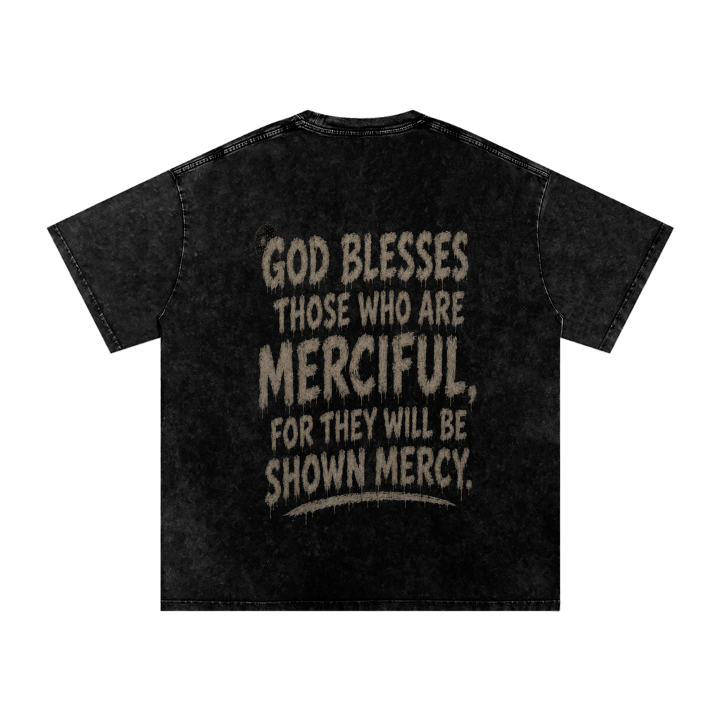 Snow Washed Blessed beginnings Oversized Cotton T-Shirt